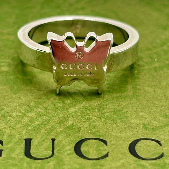 BRAND NEW ✨ GUCCI Sterling Silver Butterfly Ring - Picture 7 of 8
